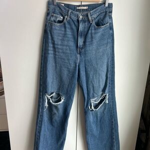 Levi's Blue Distressed Flare Jeans